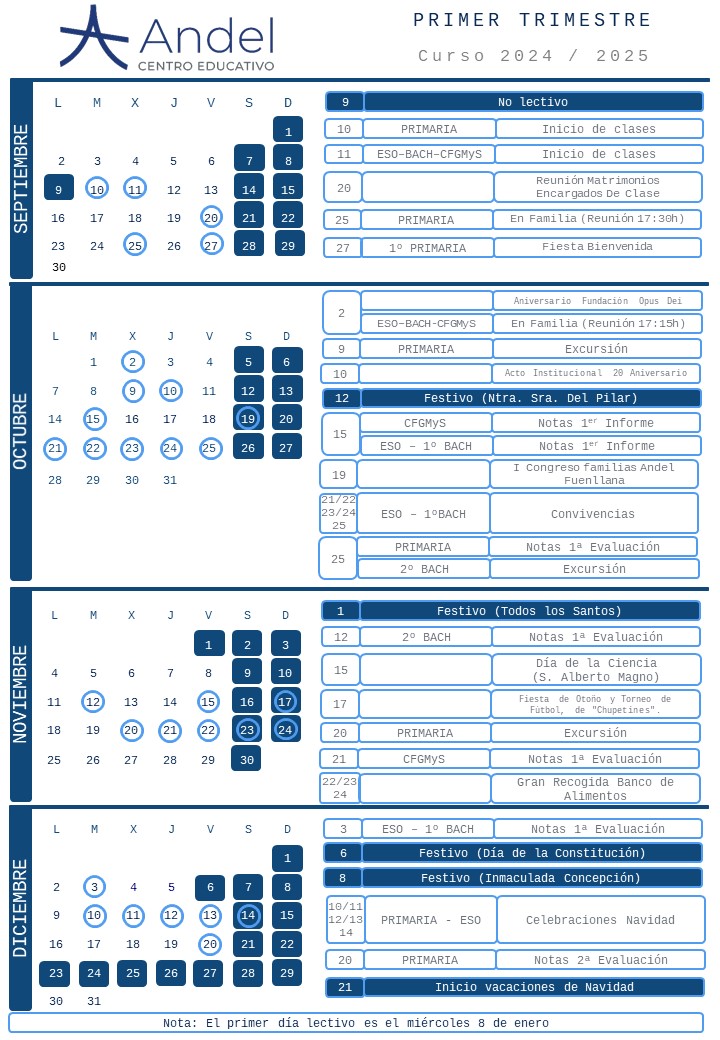 Calendario escolar 8