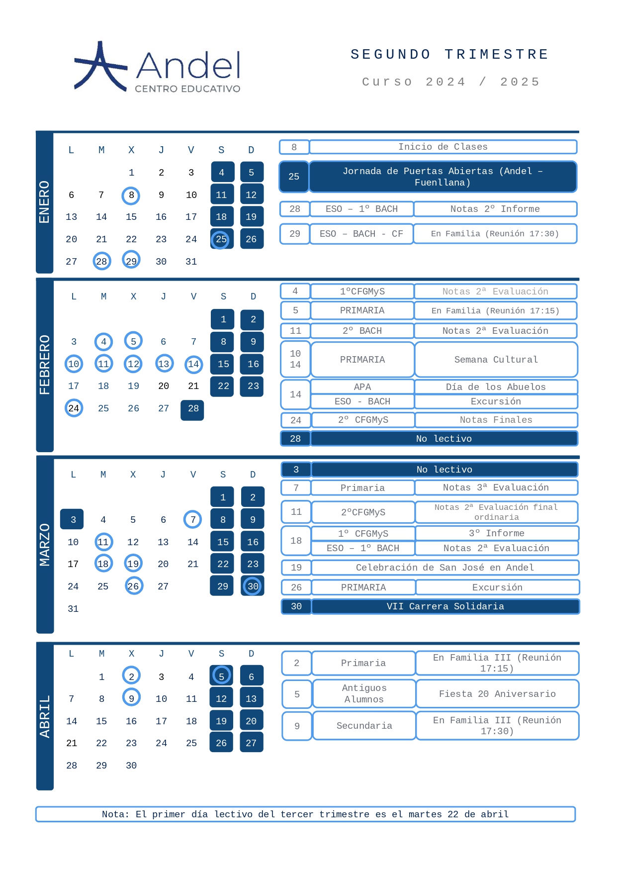 Calendario escolar 6