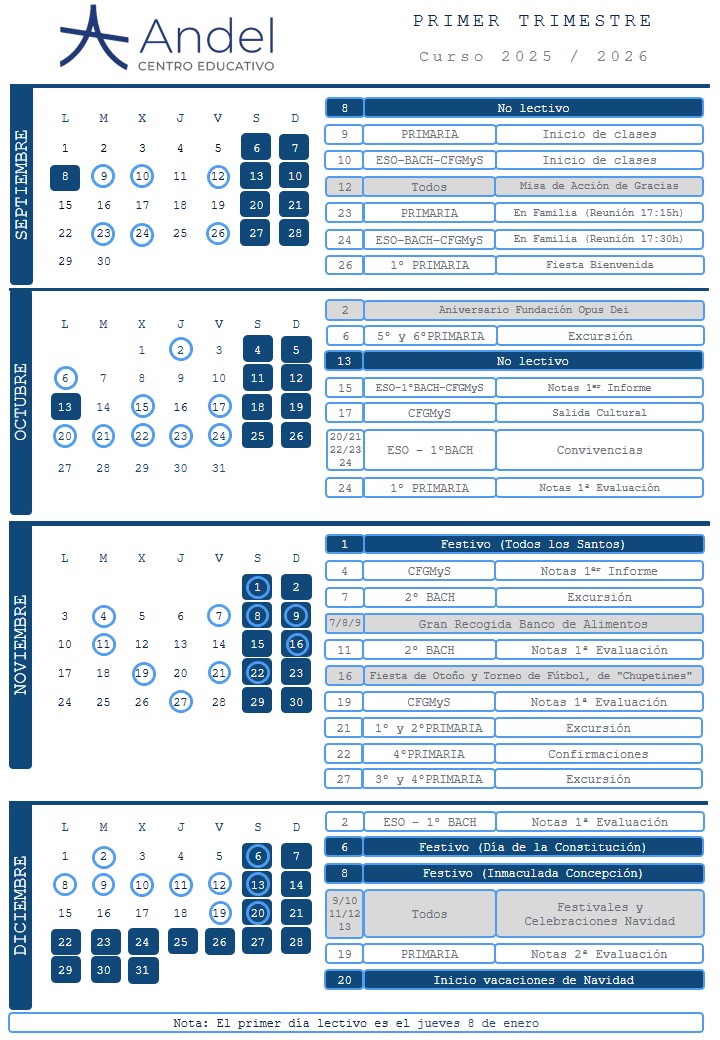 Calendario escolar 1