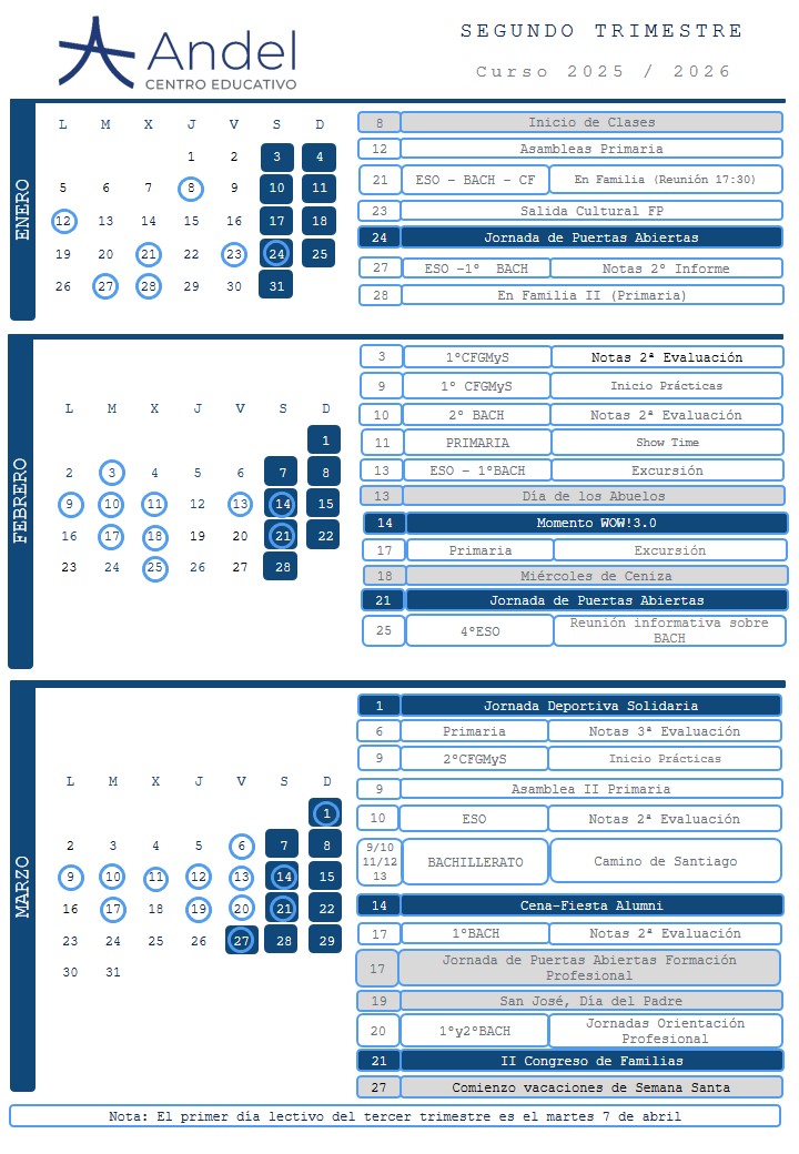 Calendario escolar 1