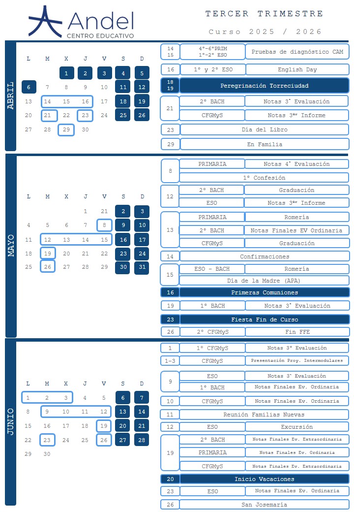 Calendario escolar 1