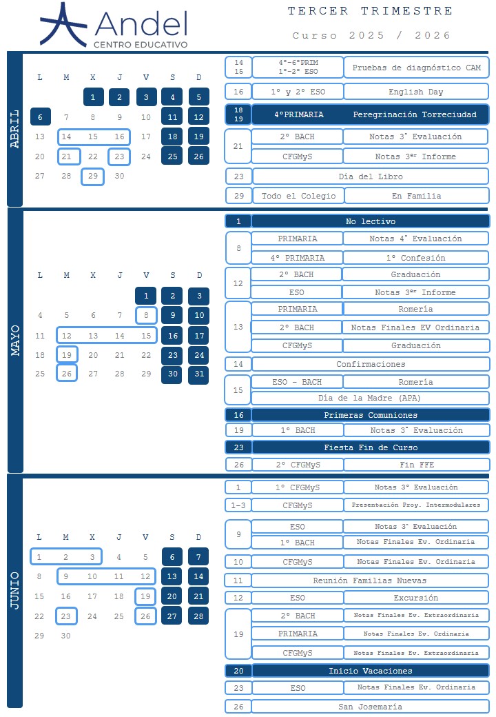 Calendario escolar 1